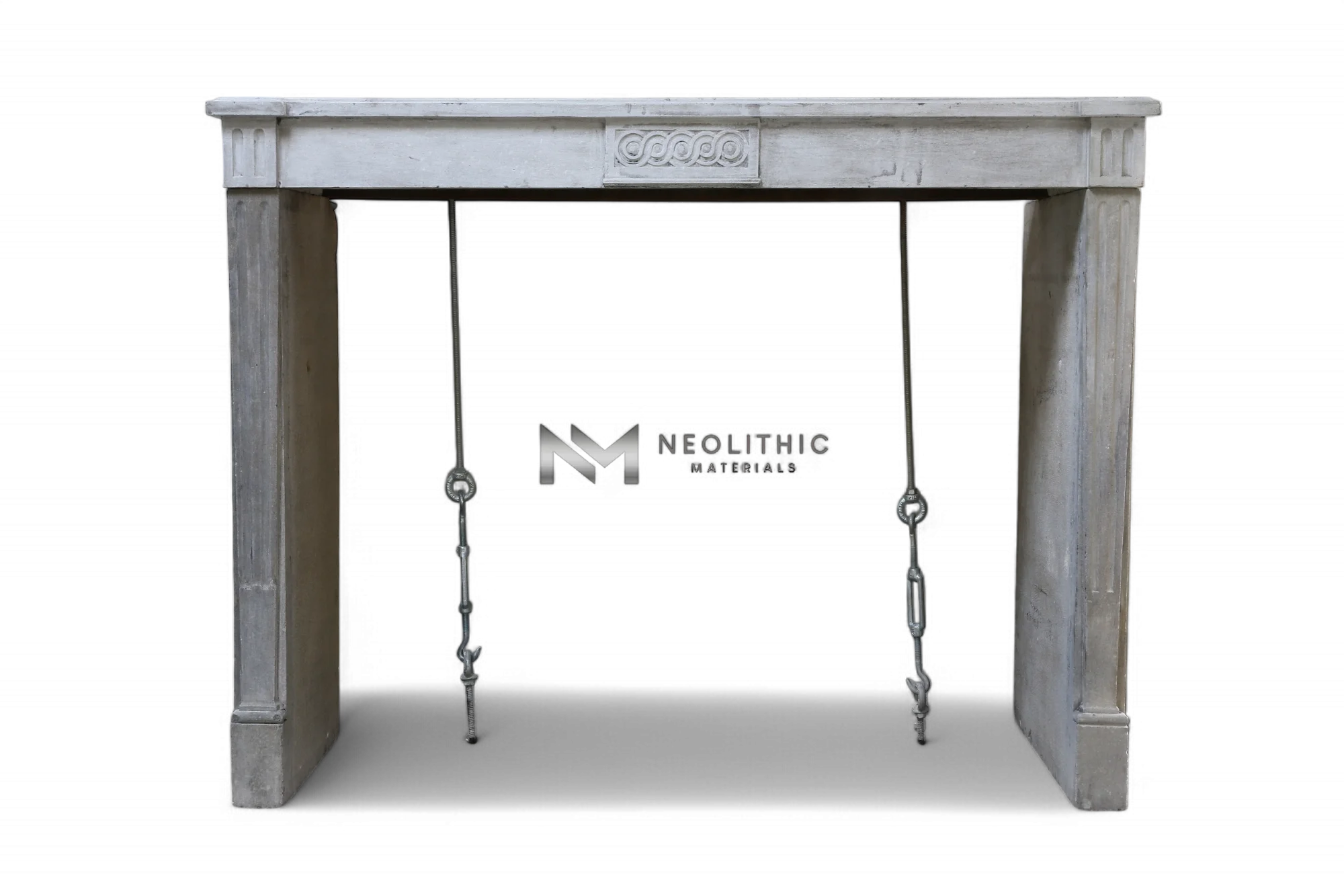 Antique Limestone de Burgundy Fireplace Mantel - Image 1